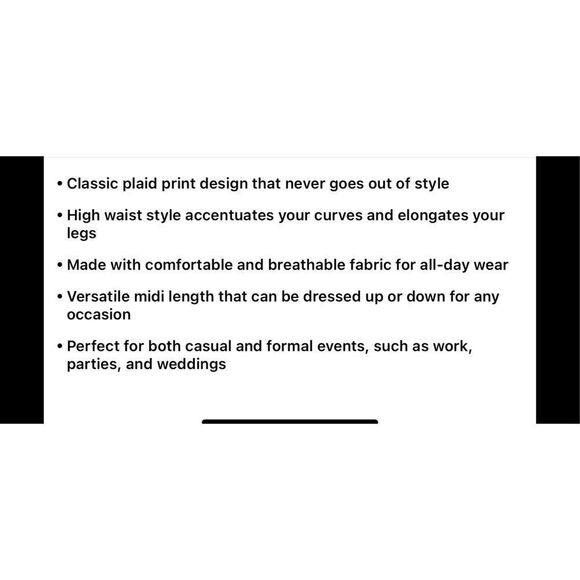 Two piece plaid open front jacket, casual contrast, trim. Pull on skirt with str - Picture 13 of 16